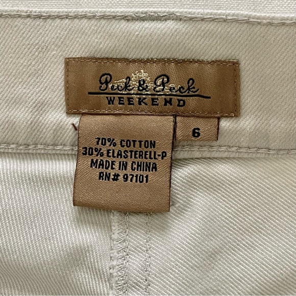 Peck & Peck Weekend 5 pocket stretch eggshell jeans women’s size 6 - Picture 4 of 12